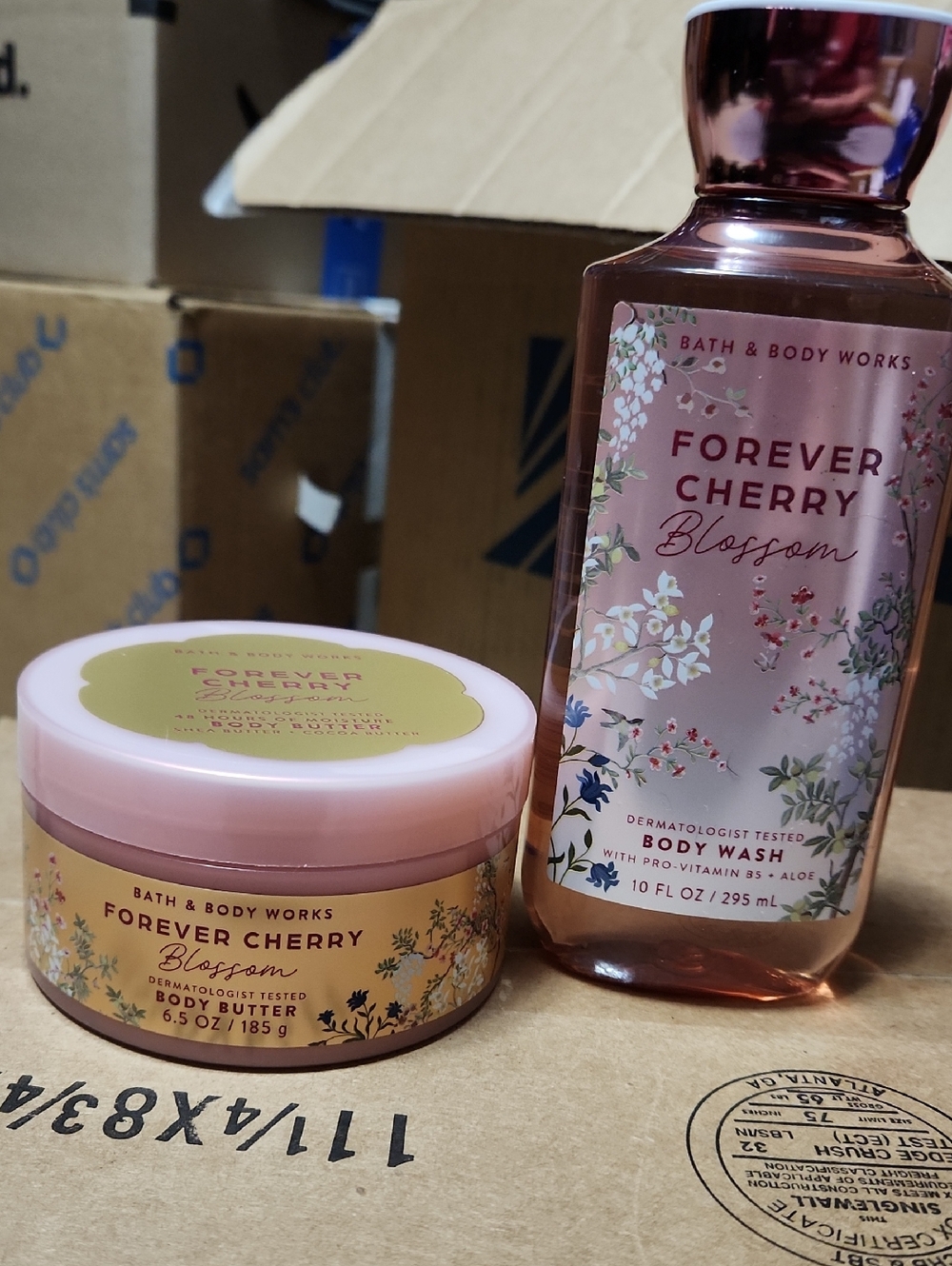 Bath & Body Works Forever Cherry Blossom Set - Pink & Gold Accents